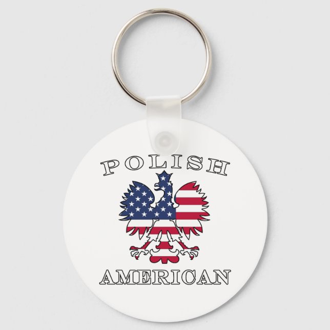 Chaveiro Polish American Flag Eagle (Frente)
