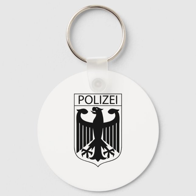 Chaveiro POLIZEI - Presentes de Símbolo Policial Alemão (Frente)