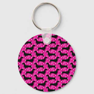 Chaveiro Polka Dachshances Rosa