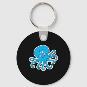 Chaveiro polvo azul feliz