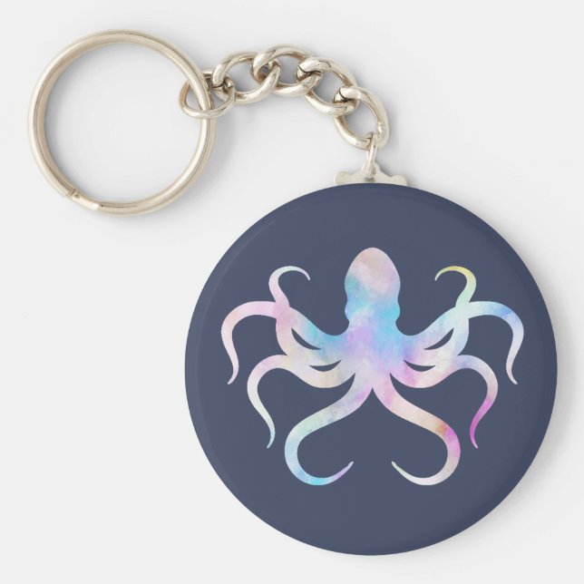 Chaveiro Polvo de aquarela (Frente)
