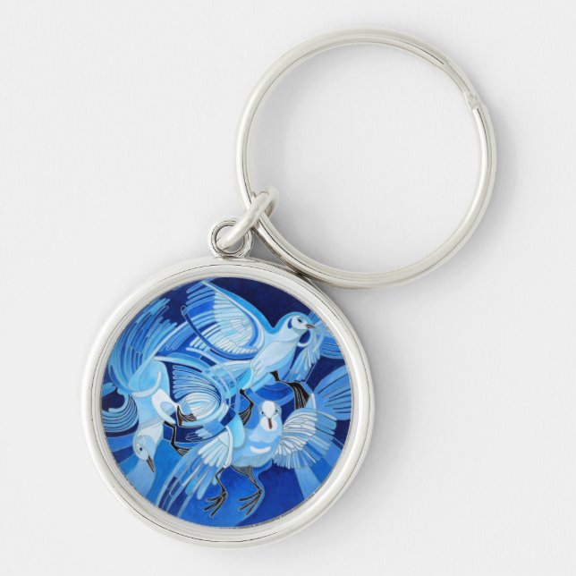 Chaveiro Pombos-dorminhoca de azul-ceruliano (Frente)