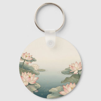 Chaveiro Pond de Flores de Lótus Rosa Serenidade Zen