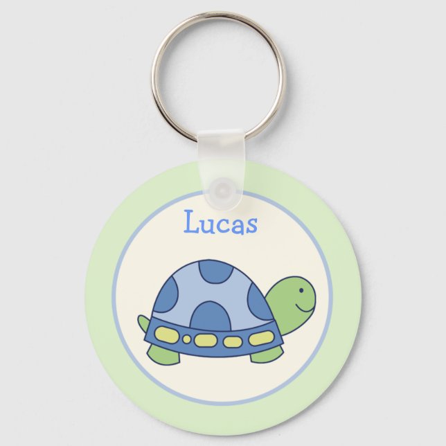 Chaveiro Pond Friends Turtle Favor ou Nome de etiqueta (Frente)