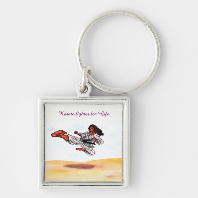 Chaveiro pontapé mestre de caratê voador de excelente (Frente)