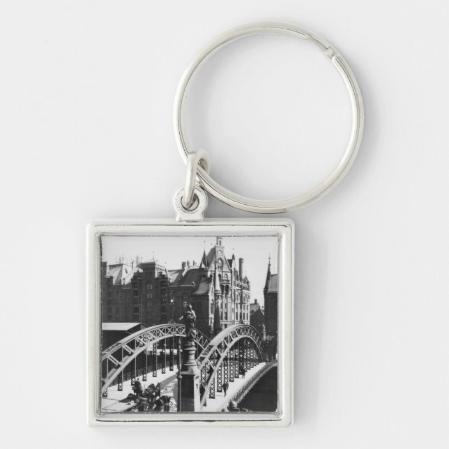 Chaveiro Ponte no Speicherstadt Hamburgo, c.1910 (Frente)