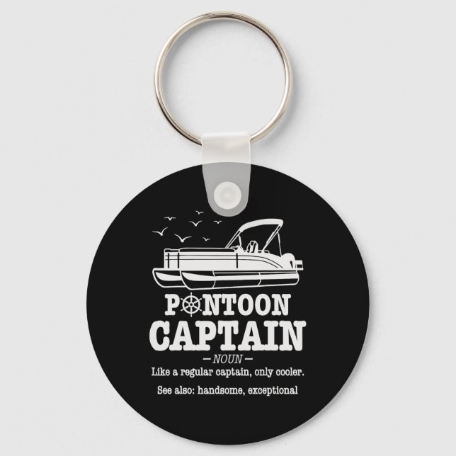 Chaveiro Pontoon Captain Definition Boat Life Funny Boating (Frente)