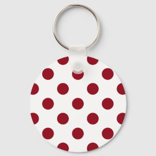 Chaveiro Pontos Polka Vermelho Carmesim Círculos