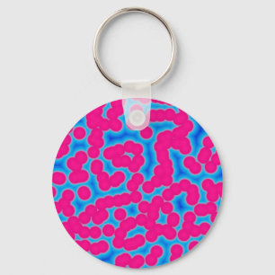 Chaveiro pontos rosa e azul se cruzando