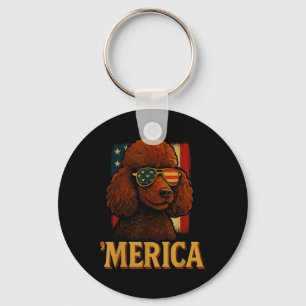 Chaveiro Poodle 4 De Julho - Merica Dog Patriótico Independ