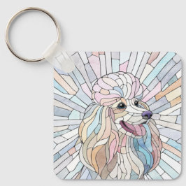 Chaveiro Poodle - arte mosaica pastel
