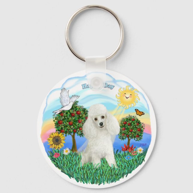 Chaveiro Poodle (branco #14) (Frente)