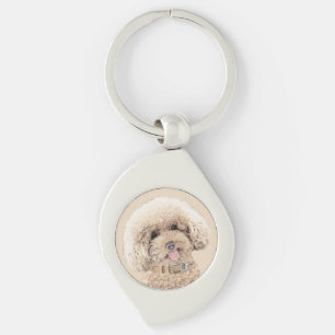 Chaveiro Poodle (Brinquedo, Miniatura) Pintando Arte Cão O