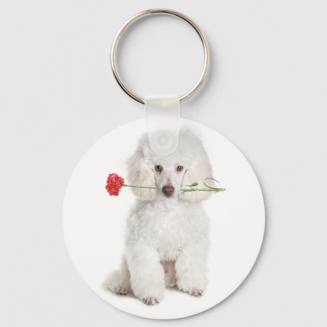 Chaveiro Poodle com Brinco de Cravo (Frente)