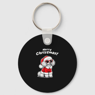 Chaveiro Poodle de brinquedo de Natal Cachorro do Papai Noe