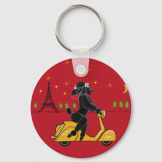 Chaveiro Poodle Negra Adorável em Paris
