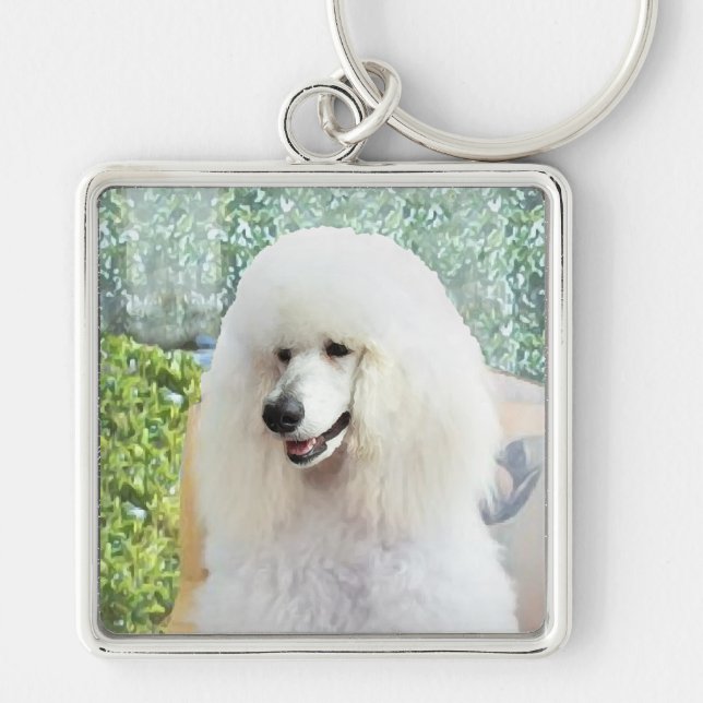 Chaveiro Poodle Padrão Branco (Frente)