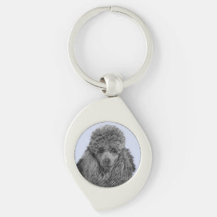 Chaveiro Poodle Painting Miniature Toy Black
