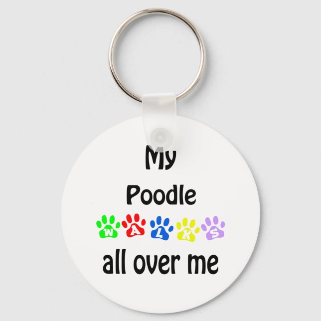 Chaveiro Poodle Walks Design (Frente)