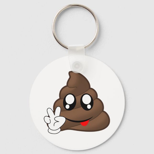 Chaveiro Poop Emoji - Sinal de Paz (Frente)