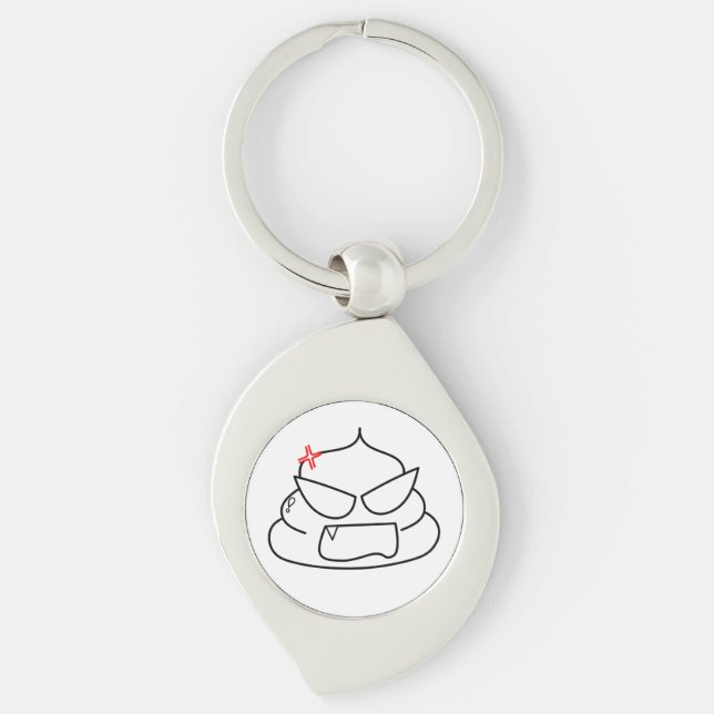 Chaveiro Poop zangado - Brootsch, o PooPoo (Frente)
