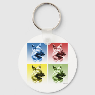 Chaveiro Pop art do cão de german shepherd