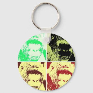 Chaveiro Pop Art Gorilla Faces