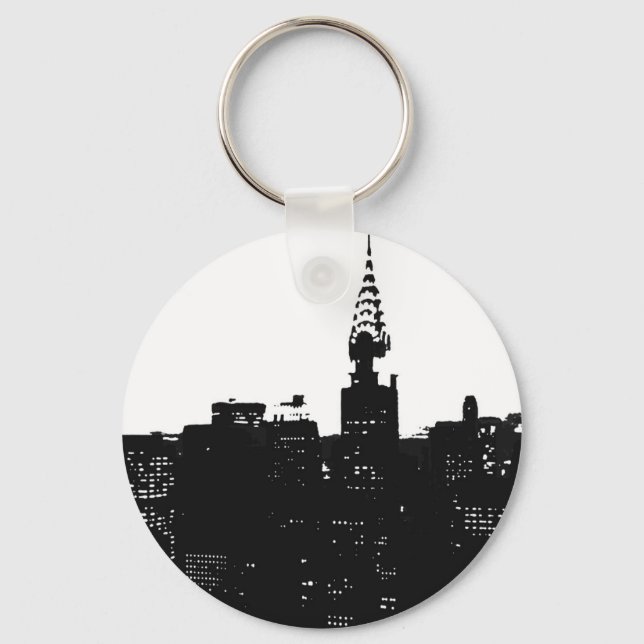 Chaveiro Pop Art New York Silhouette (Frente)