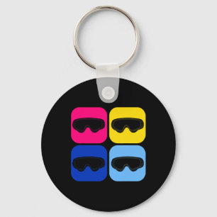 Chaveiro Pop Art Snowboard Goggles Snowboard Snowboard Snow