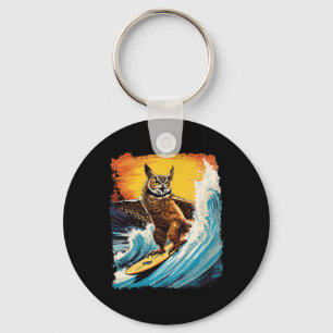 Chaveiro Pop Art Zoológico Vintage Pássaro Coruja Chifrada
