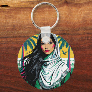 Chaveiro "Pop Saudita Queen - Arte de Patrimônio Negrito pa