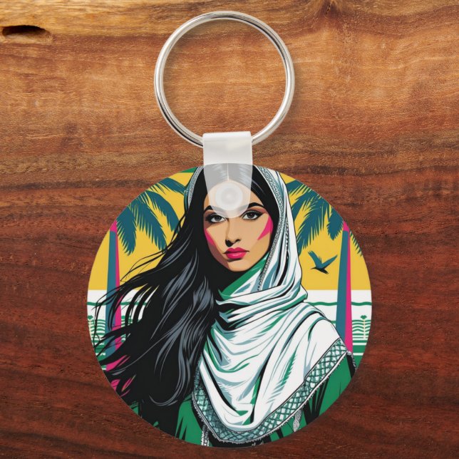 Chaveiro "Pop Saudita Queen - Arte de Patrimônio Negrito pa (Verso)