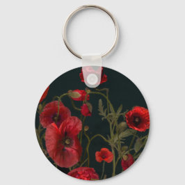 Chaveiro Poppies Vermelhos em Preto