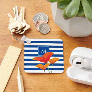 Chaveiro Poppy Blue Stripes Monograma