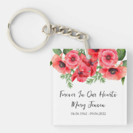 Chaveiro Poppy Memorial Funeral Photo Keychain