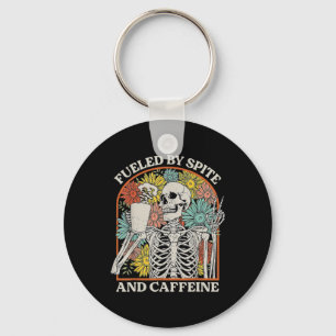 Chaveiro Por Cafeine Skeleton Halloween Coffee