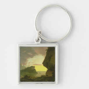 Chaveiro Por do sol na costa perto de Nápoles, c.1785-90