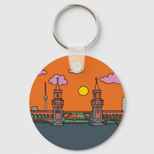 Chaveiro Por do sol na ponte de Oberbaum em Berlim