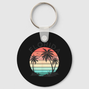 Chaveiro Pôr do sol tropical de verão da palmeira vintage d