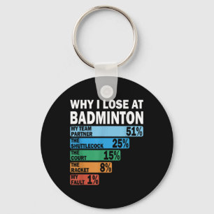 Chaveiro Por que eu perco no Badminton Engraçado Minha Culp