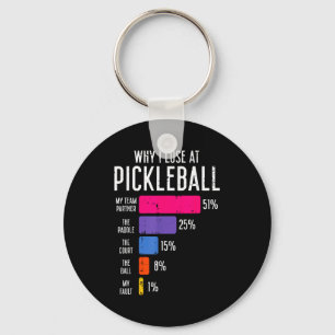 Chaveiro Por que perder no pickleball camiseta engraçada de