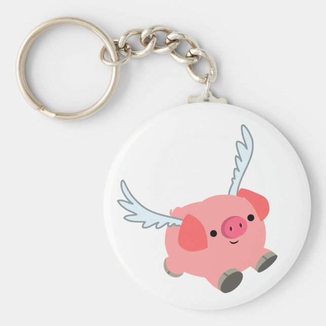 Chaveiro Porco de Cartoon de Mão Bonita (Frente)