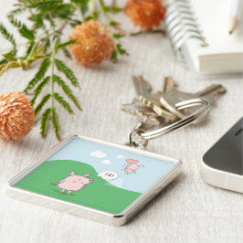 Chaveiro Porco Flutuante Bonito Dizendo Oi