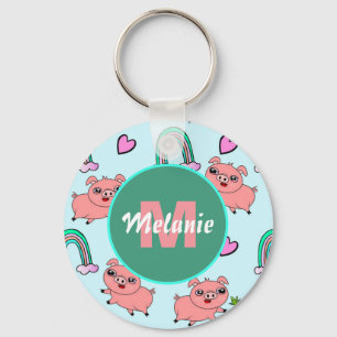 Chaveiro Porcos e Arco-íris Personalizados Fofos e Excêntri