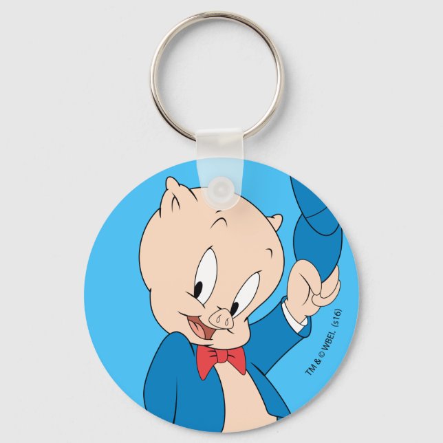 Chaveiro Porky Pig | Chapéus ondulados (Frente)