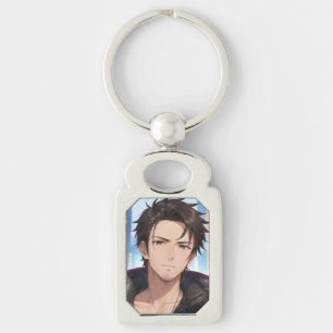 Chaveiro Porta-chaves com retrato de rapaz de anime urbano