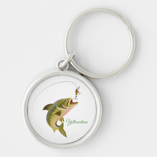 Chaveiro Porta-chaves-Pesca em Yellowstone (Frente)