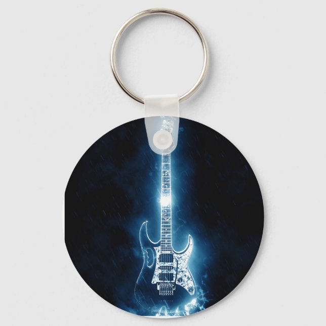 Chaveiro Porta copos de Papel Quadrado de Tin com Guitarra (Frente)