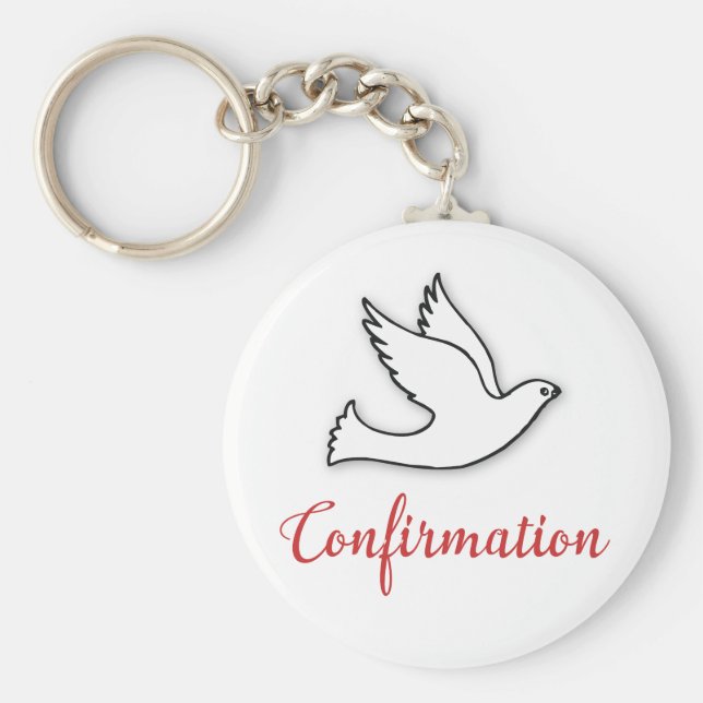 Chaveiro Porta de confirmação de parabéns com Dourado, verm (Frente)