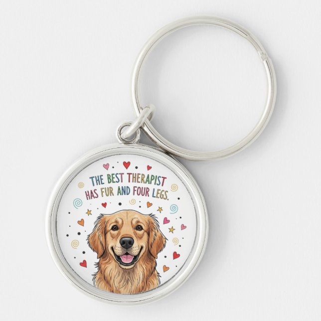 Chaveiro Porta do Retriever de Ouro Cute (Frente)